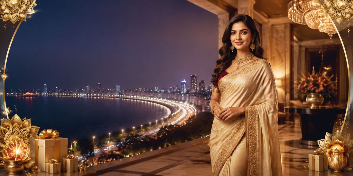 Mumbai Marine Drive backdrop with casual players enjoying online lottery gaming on tablet